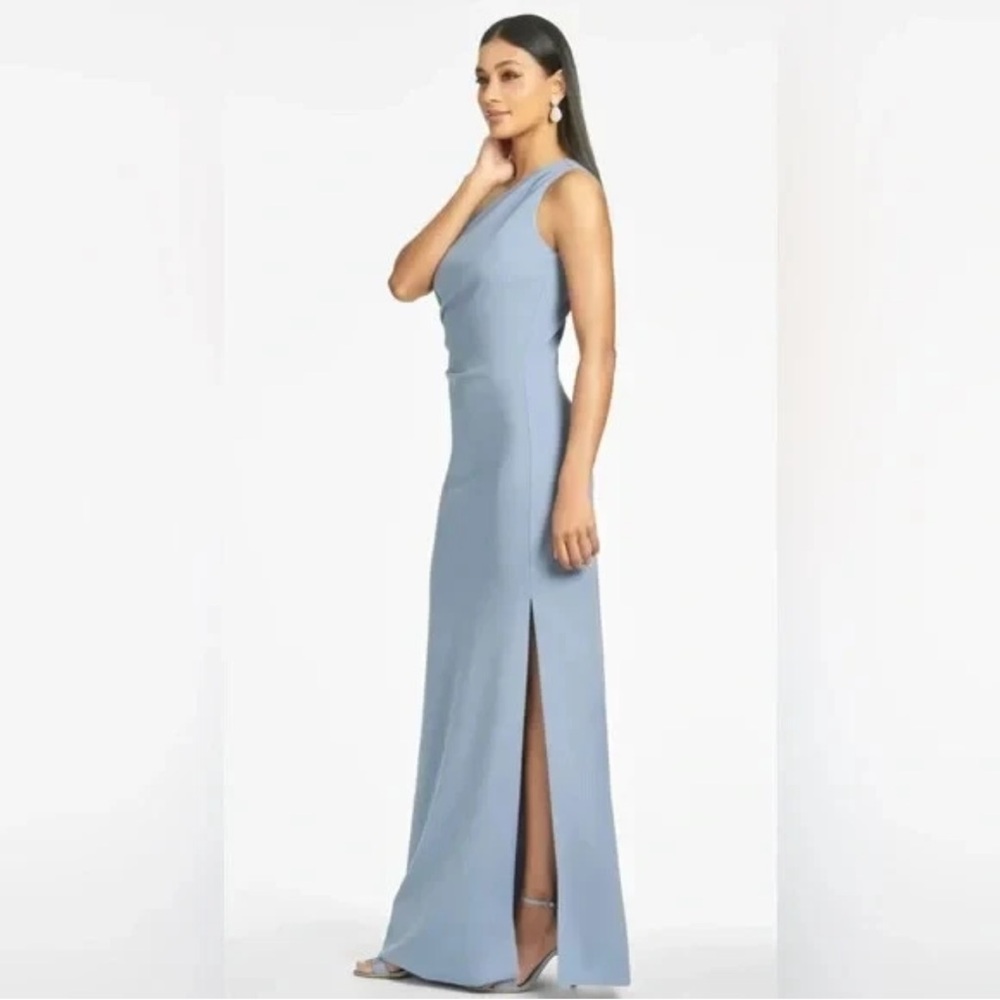 NWT | SACHIN & BABI CECE GOWN SLATE BLUE MAXI FULL LENGTH ONE SHOULDER VAR SIZES - Picture 3 of 8